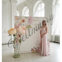 Баннер пресс-волл на свадьбу (макет "Цветочный рустик", "ПОД КЛЮЧ")